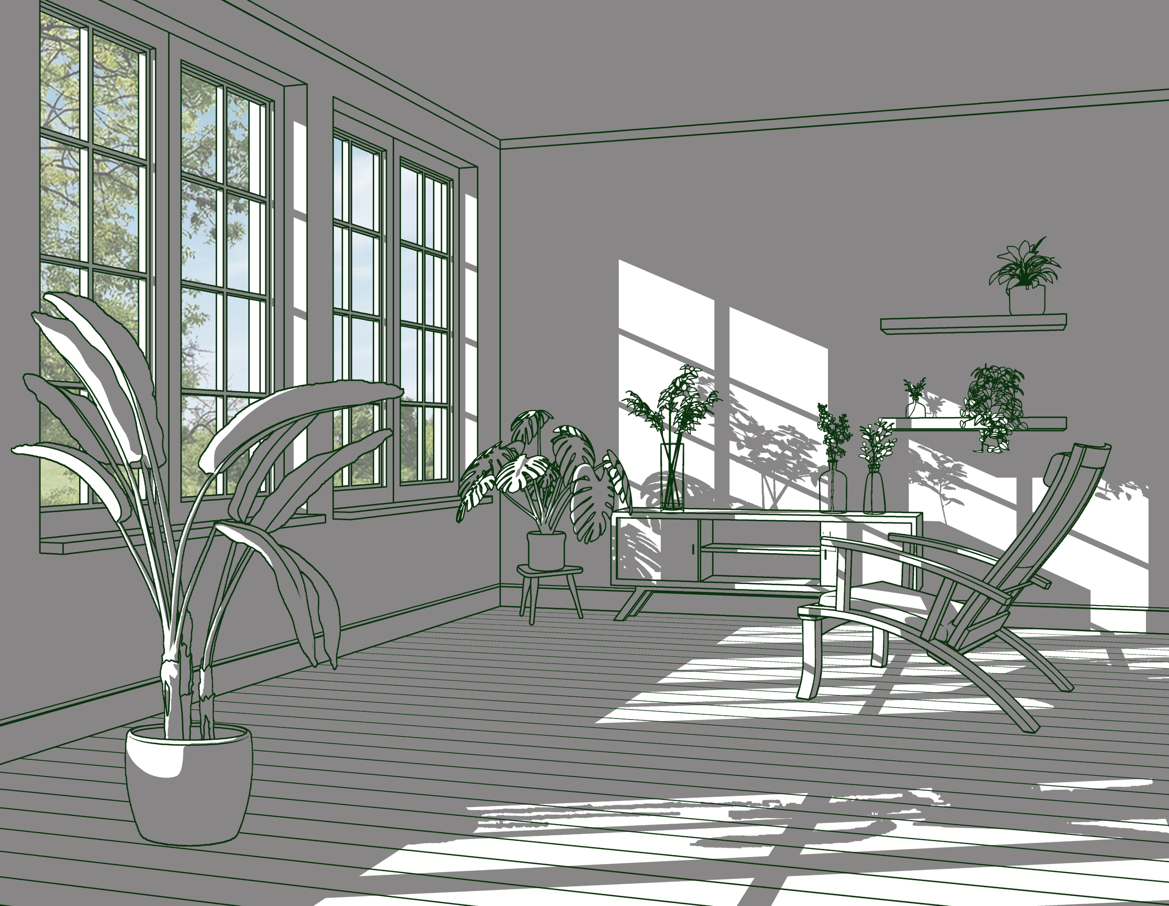 Space with Sunlight